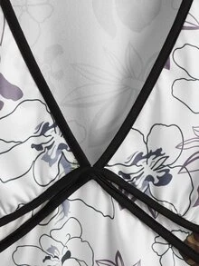 ROMWE 印花滾邊T恤 - 白色 - 查看 3