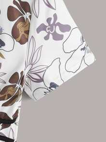 ROMWE 印花滾邊T恤 - 白色 - 查看 4