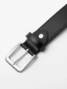 Men Square Buckle Belt For Daily Life Casual - Black - View 2