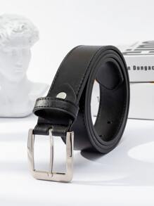 Men Square Buckle Belt For Daily Life Casual - Black - View 3