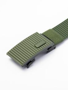 Men Automatic Buckle Tape Belt - Green - View 3