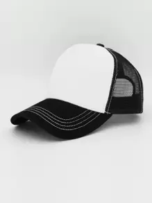 男士雙色網眼棒球帽 - 黑色 - 查看 1