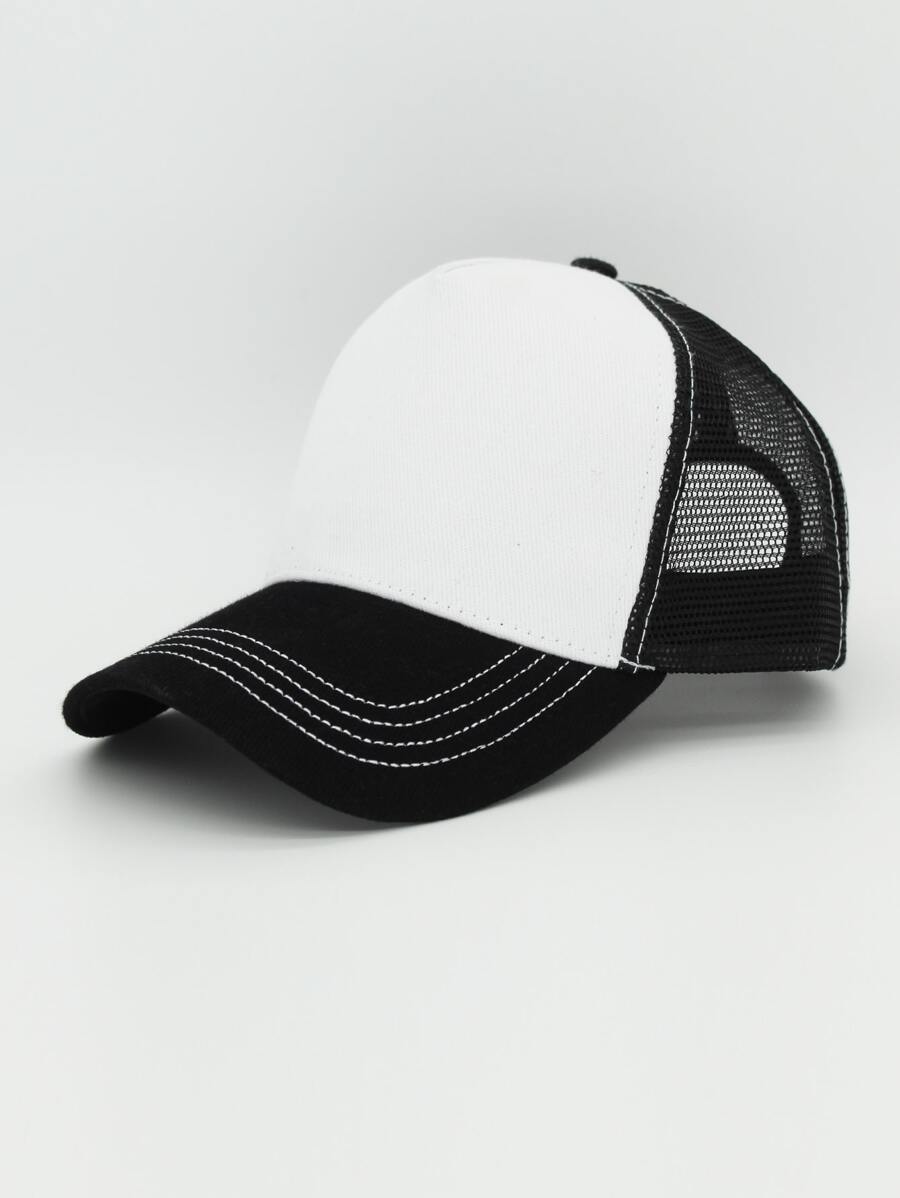 男士雙色網眼棒球帽 - 黑色 - 查看 1