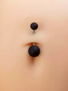 2入組/套球裝飾臍環適合女士和男士,龐克穿孔,A時尚身體鏈禮品適用於任何場合