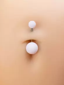 2入組/套球裝飾臍環適合女士和男士,龐克穿孔,A時尚身體鏈禮品適用於任何場合