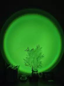 1pc Color Changing Round Atmosphere Projection Lamp, Mini Sunset Lamp For Room Bedroom, Live Streaming Backdrop Light - Multicolor - View 3