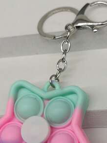 Color Block Star Charm Keychain - Multicolor - View 4
