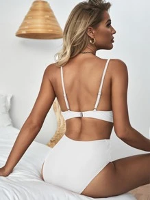 Hollow Out Bikini For Summer Beach - White - View 2