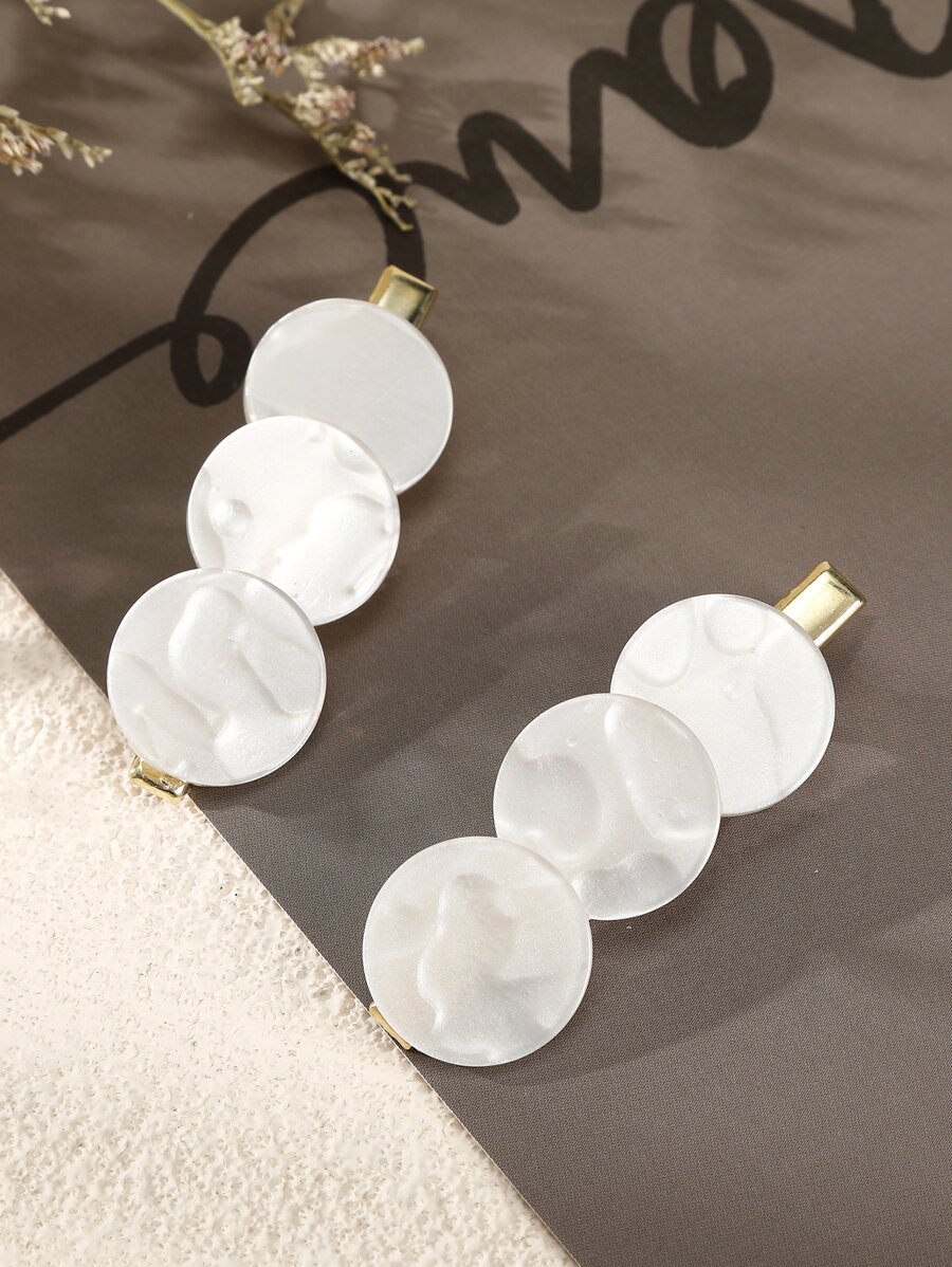 2 piezas Horquilla con diseño redondo - Blanco - Ver 1