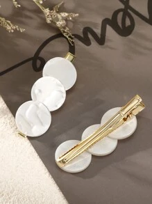 2 piezas Horquilla con diseño redondo - Blanco - Ver 4