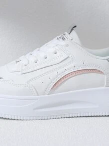 Alan Vincent NỮ Trắng Giày dép Giúp đỡ thấp Lace-up Giày thể thao Thoải mái Giày thể thao Quý cô Giày phẳng Linh hoạt Đối với Mua sắm - trắng - Xem 3