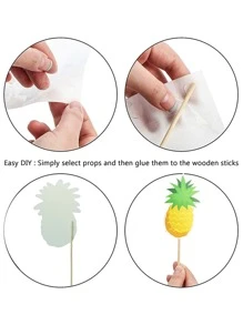 21pcs Hawaiian Hula Skirt Themed Photo Props, Suitable For Hula Dance Parties, Summer Parties, And Various Occasions