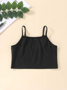 Girls 3pcs Contrast Piping Crop Cami Top - Multicolor - View 3