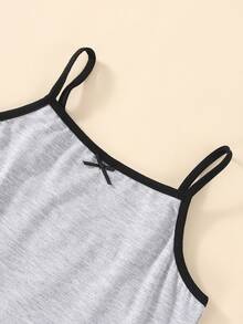 Girls 3pcs Contrast Piping Crop Cami Top - Multicolor - View 6