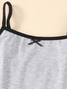 Girls 3pcs Contrast Piping Crop Cami Top - Multicolor - View 7