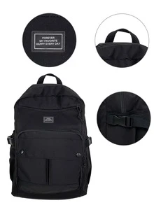 補丁細節大容量功能背包 - 黑色 - 查看 7