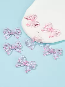 20pcs Bow Acrylic Beads DIY Jewelry Accessory - Pink - View 2