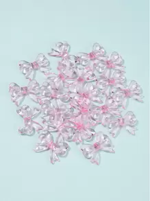 20pcs Bow Acrylic Beads DIY Jewelry Accessory - Pink - View 3