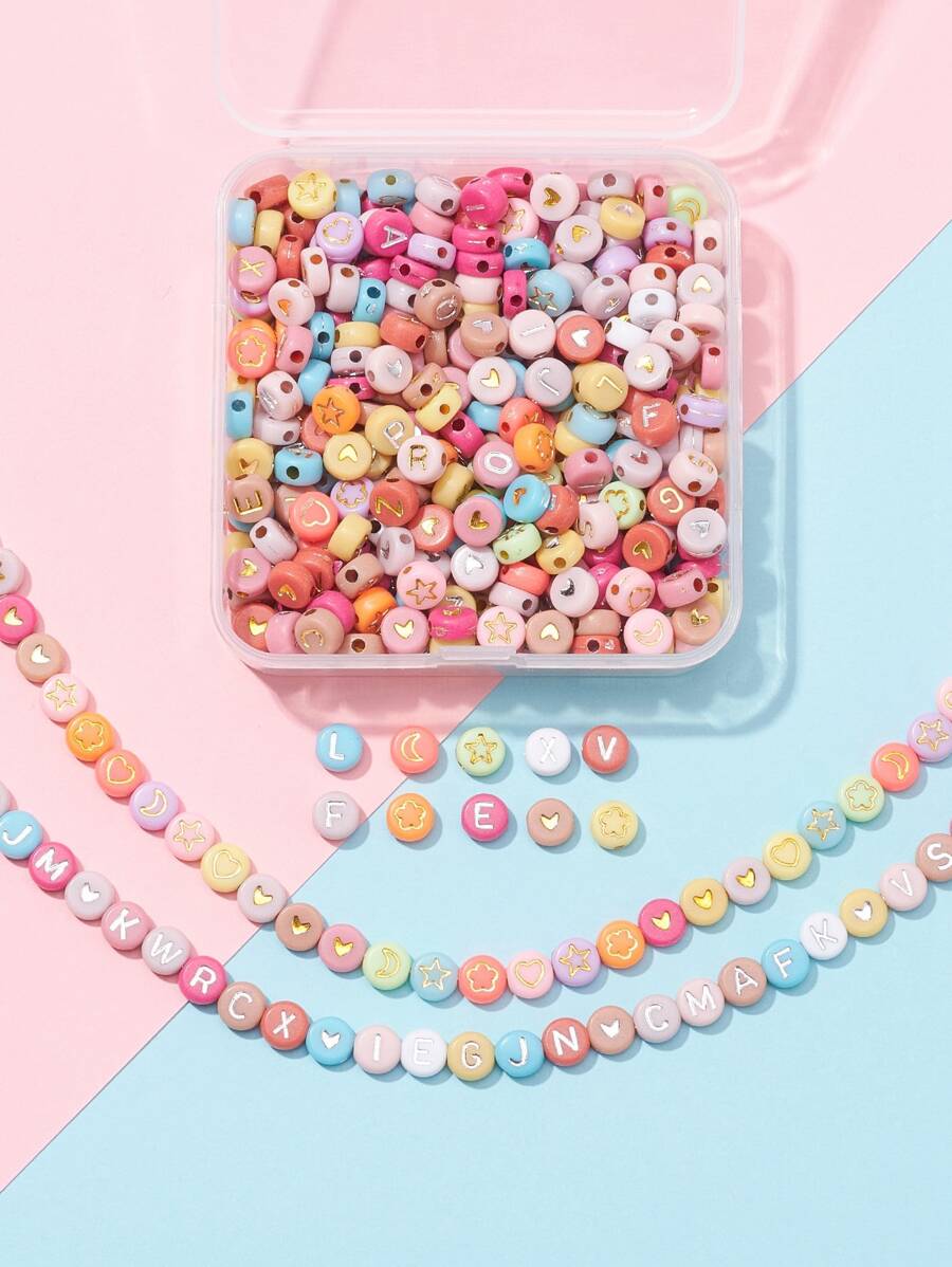 400pcs DIY Letter Graphic Bead - Multicolor - View 1