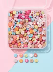 400pcs DIY Letter Graphic Bead - Multicolor - View 3