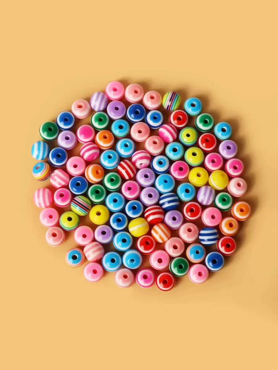 100pcs Striped Bead DIY Jewelry Accessory