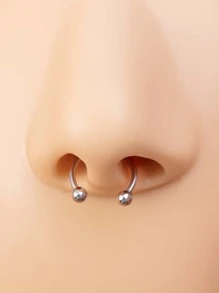 5 piezas/set Piercing para el cuerpo set joyería de acero inoxidable moda Punk Piercing perfecto para mujeres y hombres joyería para el cuerpo regalo - Plateado - Ver 2