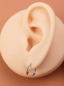 5 piezas/set Piercing para el cuerpo set joyería de acero inoxidable moda Punk Piercing perfecto para mujeres y hombres joyería para el cuerpo regalo - Plateado - Ver 3