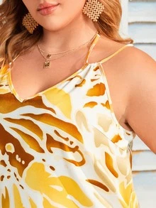 SHEIN Áo hai dây Plus Size Tất cả trên in Giải trí - Nhiều màu - Xem 6