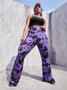 SHEIN EZwear 大碼紮染喇叭褲