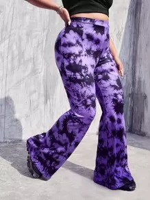 SHEIN EZwear 大碼紮染喇叭褲