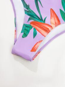 3packs Floral Print Ruffle Hem Bikini Set & Beach Skirt, For Summer Vacation - Multicolor - View 7