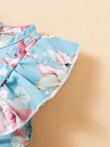 嬰兒印花荷葉邊洋裝 - 彩色 - 查看 5