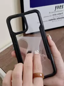 對比顏色邊框透明手機殼，適用於 iPhone 11、iPhone 13、iPhone 14 Pro Max - 黑色 - 查看 4