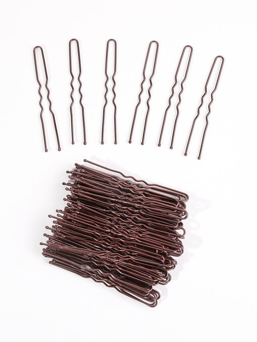 U Shaped Hair Pins, 100pcs Buns Waved U-Shaped Hair Pins For Updos With Box For Women Lady Girls Bobby Pins French Historical Hair Pin Hair Styling Pins Brown, 2.4 Inch, Hair Rollers, Heatless Curls, Hair Curler, Hair Products And Accessories For Barber Salon Beauty Back To School, Travel Holiday Essentials, Hair Curlers, Curly Hair Products, Hair Curler, Rollers For Hairdressing Equipment,Heatless Waves,Travel Essentials,Travel Essential,Hairstyle,Hairdressing,Curly Hair,Hair Rollers,Hair Curler,Heatless Curl,Heatless Curls,Hair Curlers,Rollers,Hair Curl,Rollers For Hair,Curly Hair Tools,Hair Rollers,Hair Roller,Curls Diffuser,Hair,Travel,Hair Products,Hair Tools,Hair Stuff,Barber,Barber Accessories,Barbershop,Hairdressing Equipment - Coffee Brown - View 1