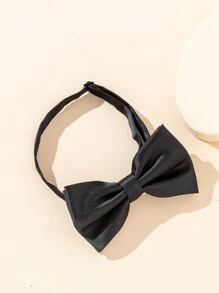 1pc Ladies' New Solid Color Shirt Suitable For Daily Wear, School Party, Business Match With Bow Tie - Black - View 2