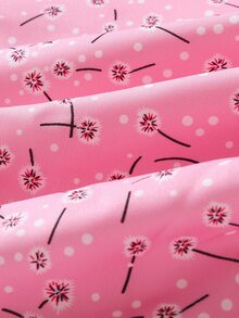 Đầm Gái Xù Viên lá sen Họa tiết hoa Boho - Hồng - Xem 3