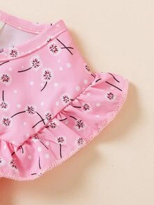 Đầm Gái Xù Viên lá sen Họa tiết hoa Boho - Hồng - Xem 5