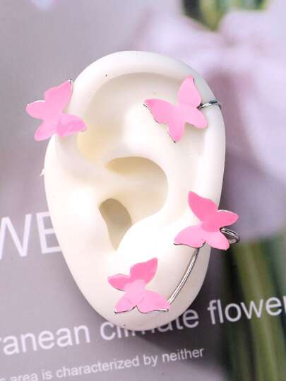 1 pieza Cuff de oreja con diseño de mariposa