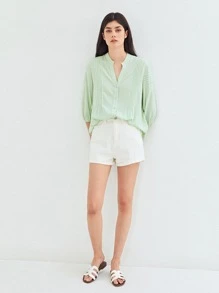 MOTF BALLOON SLEEVE BLOUSE MADE OF LENZING™ ECOVERO™ BRANDED VISCOSE FIBERS - Mint Green - View 8