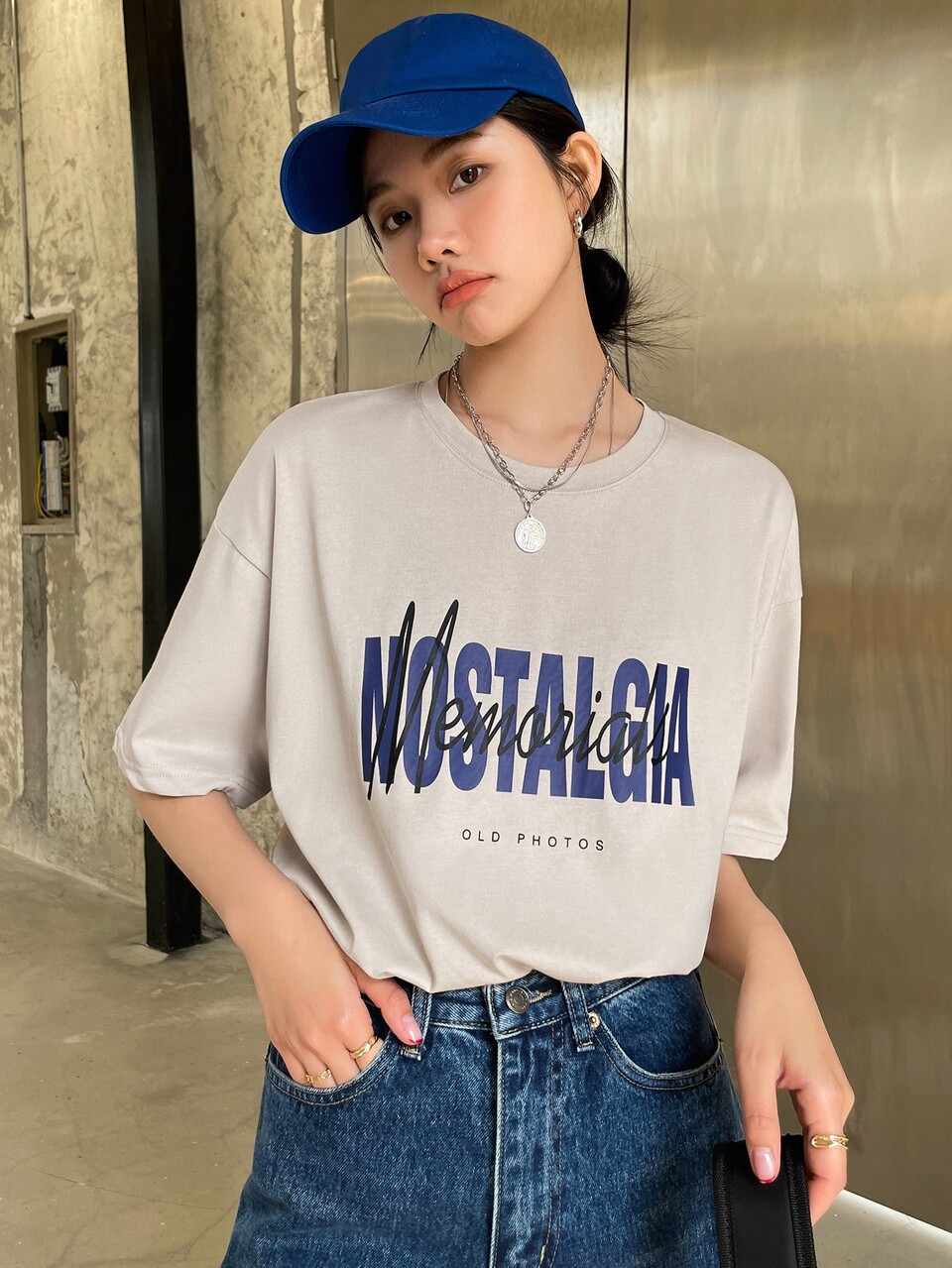 Letter Graphic Drop Shoulder Tee