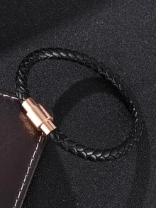Hombres Pulsera magnética simple - Negro - Ver 1