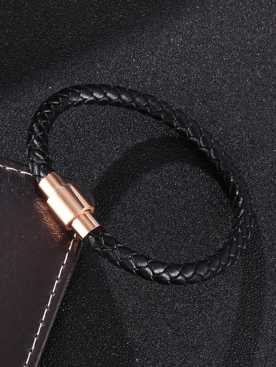 Hombres Pulsera magnética simple - Negro - Ver 1
