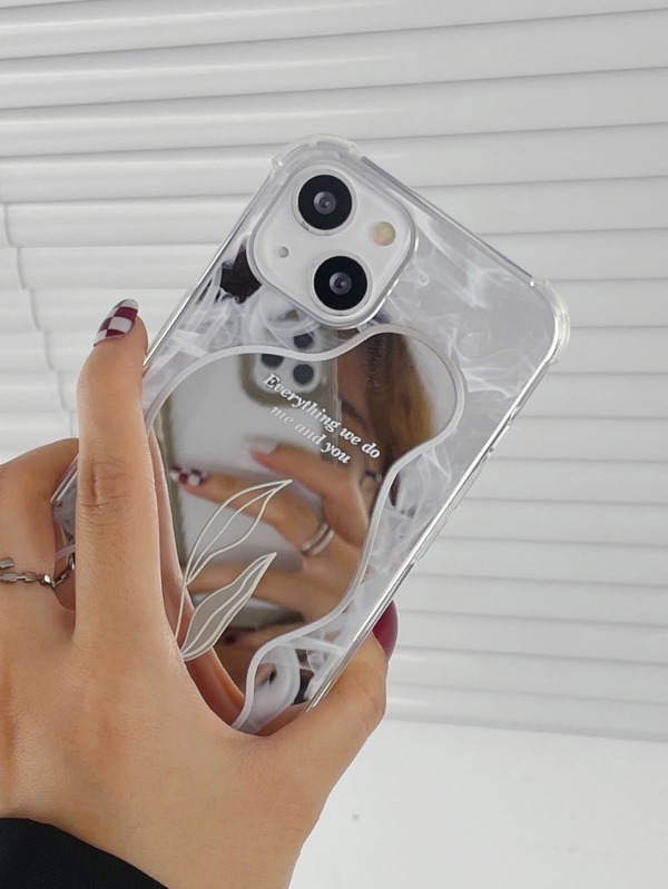 Leaf Pattern Mirror Phone Case SHEIN USA