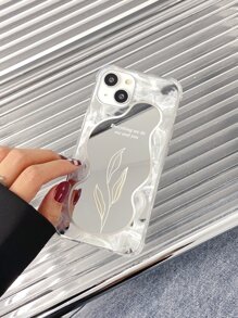超薄镜面手机壳，白色雾叶图案，PC+TPU材质，兼容 16/16 Pro/16 Plus/16 Pro Max/15/14/13/12/11/XR/7G/16E，也兼容 17/17 Pro/17 Air/17 Pro Max - 彩色 - 查看 7