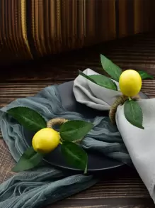 1 cái vòng khăn ăn trang trí chanh - Nhiều màu - Xem 1