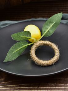 1 cái vòng khăn ăn trang trí chanh - Nhiều màu - Xem 2