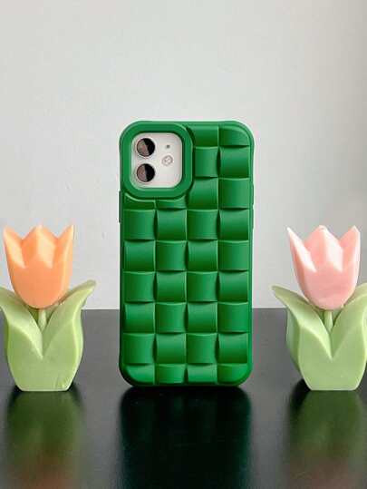 Green Woven Texture TPU Phone Case With Spray-Painted Skin Feel Compatible With Iphone 18 Pro/18 Pro Max/17/17 Pro/Air/17 Pro Max/16/16 Pro/16 Pro Max/15 Pro/15 Pro Max/14 Pro/14 Pro Max/13/14/12/12 Pro Max/11/XR/7G/7P/8P