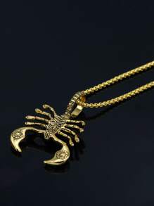 Aleación de collar de dijes de escorpión para hombres de moda y populares para regalo de joyería y para una apariencia elegante - Amarillo Oro - Ver 2