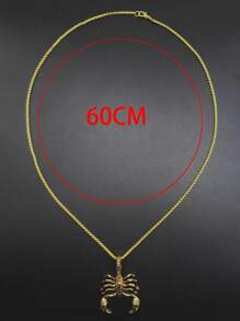 Aleación de collar de dijes de escorpión para hombres de moda y populares para regalo de joyería y para una apariencia elegante - Amarillo Oro - Ver 4