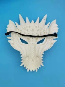 Dragon Head Mask, Animal Full Face Costume Mask For Party, Cosplay & Performance - White - View 2